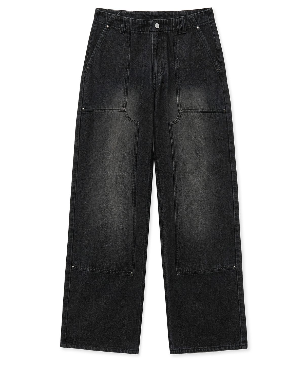 데케트(DECET) Double Knee Fatigue Wide Jeans DCPT052BlackA
