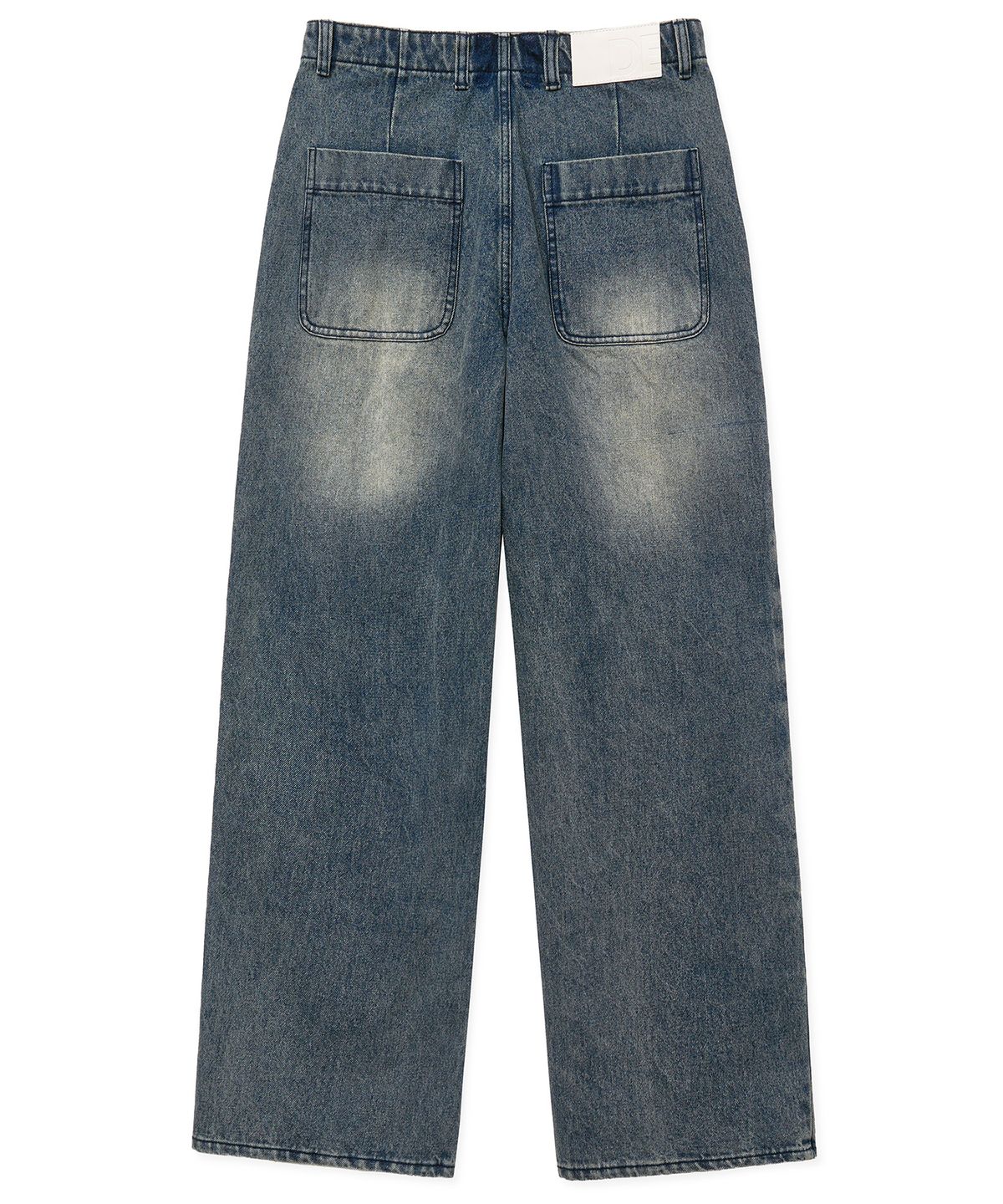 데케트(DECET) Double Knee Fatigue Wide Jeans DCPT052STNGRBlue