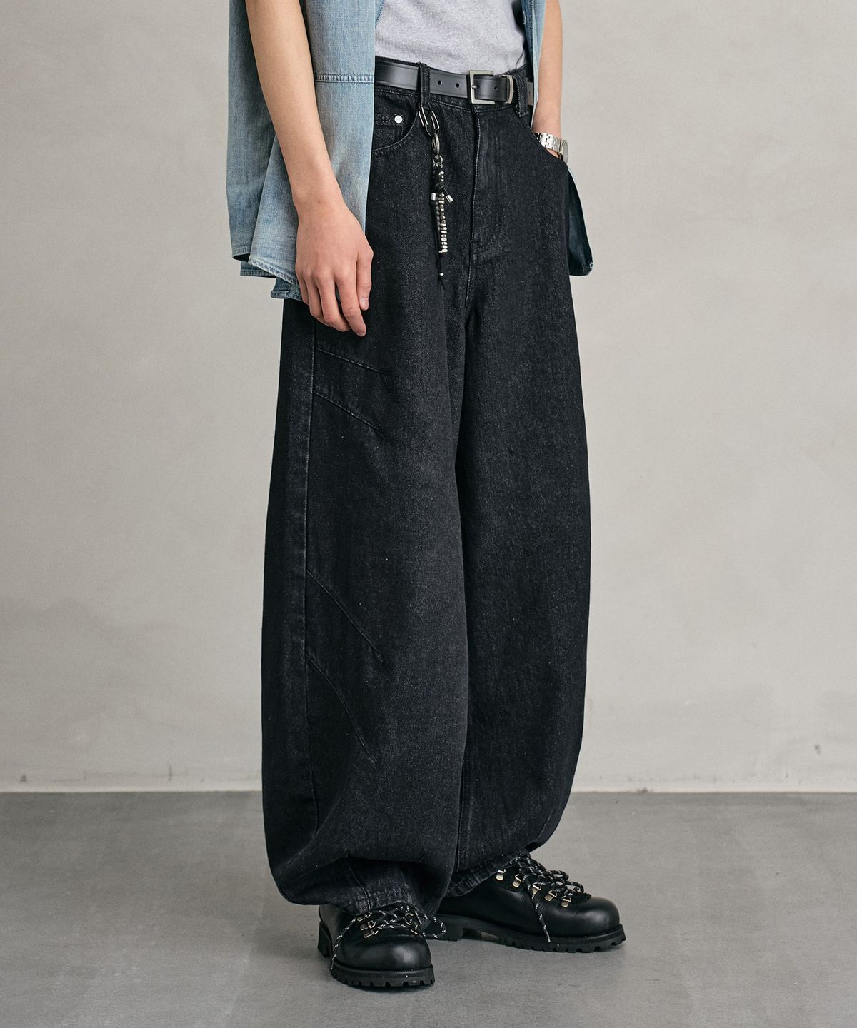 데케트(DECET) Balloon Wide Jeans DCPT055Black