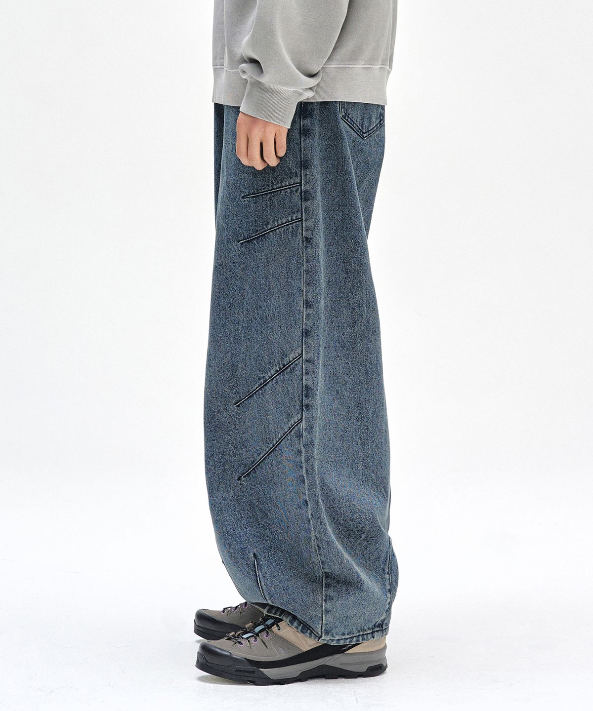 데케트(DECET) Balloon Wide Jeans DCPT055STNGRBlue