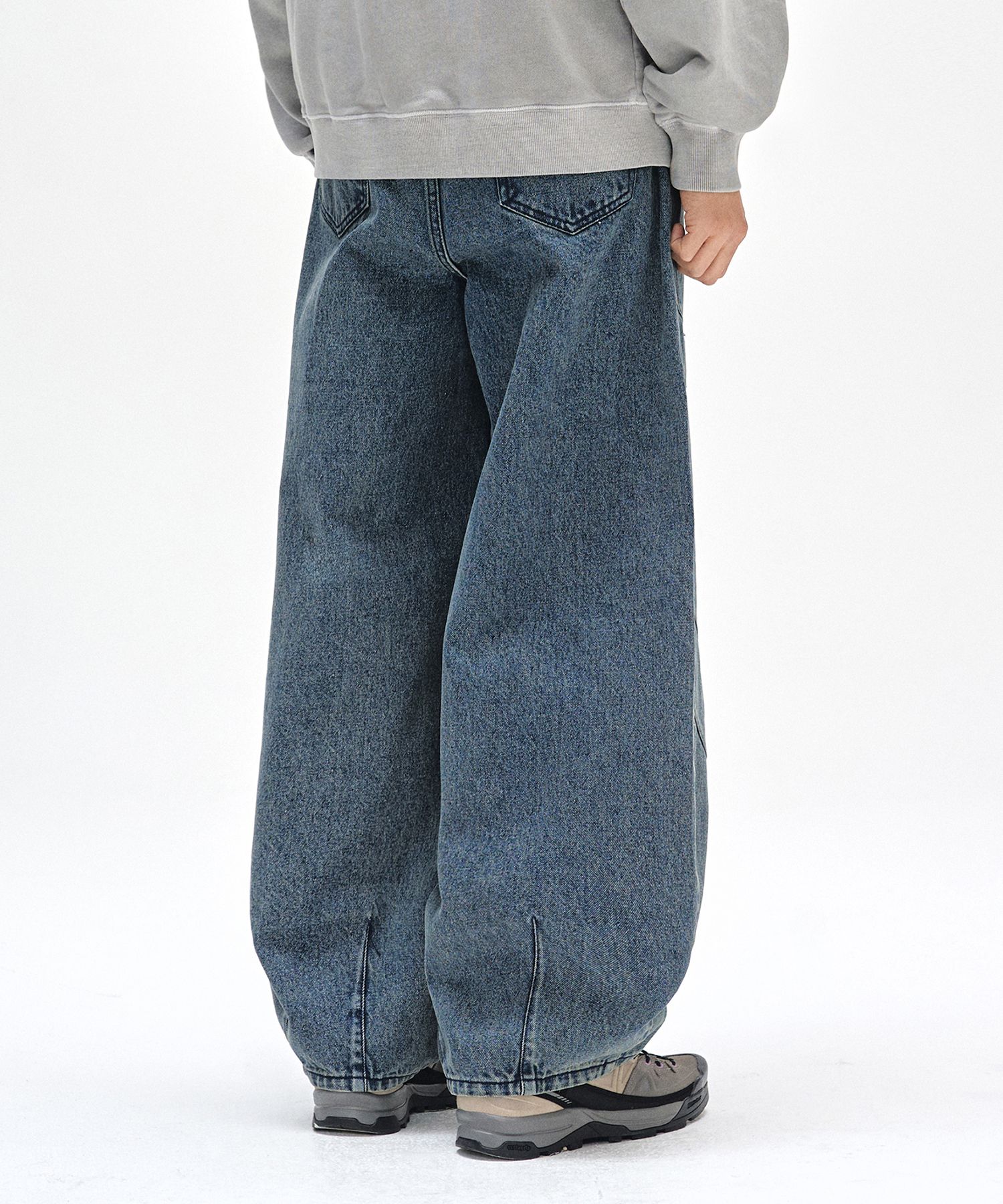 【BOK PLACE】Unique Cut Line Damage Point Balloon Denim PT cut-off big pocket denim balloon pt - PEARCLAN | 60% - Asian