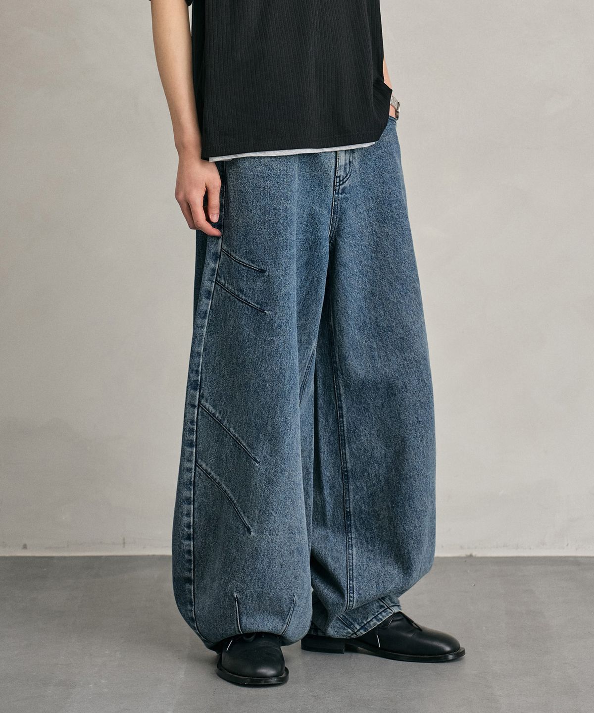 데케트(DECET) Balloon Wide Jeans DCPT055STNGRBlue