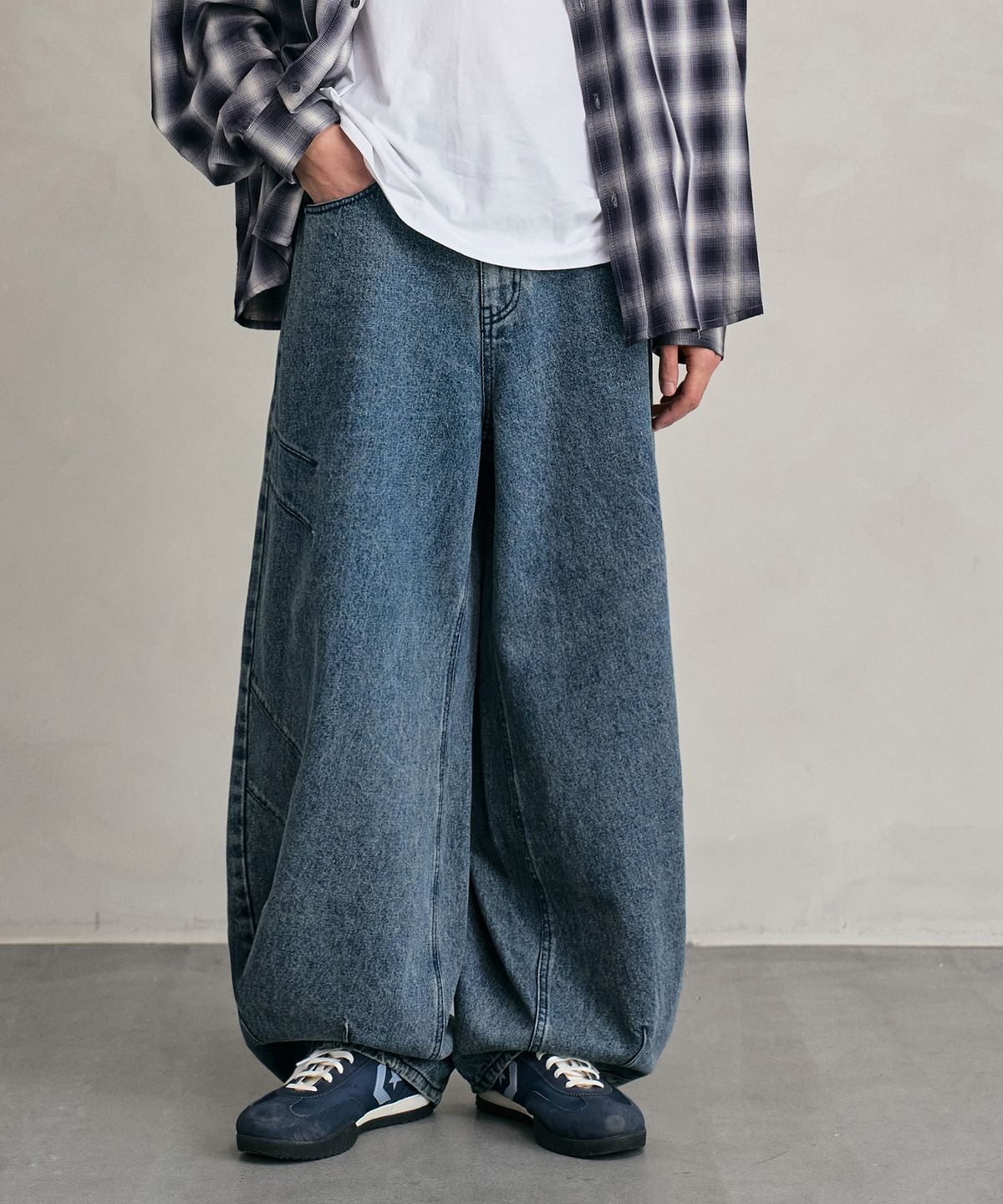 데케트(DECET) Balloon Wide Jeans DCPT055STNGRBlue