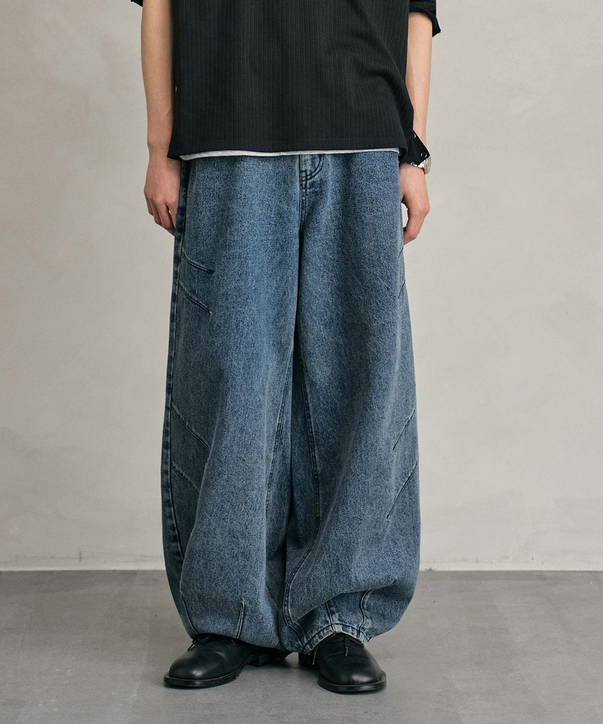 데케트(DECET) Balloon Wide Jeans DCPT055STNGRBlue