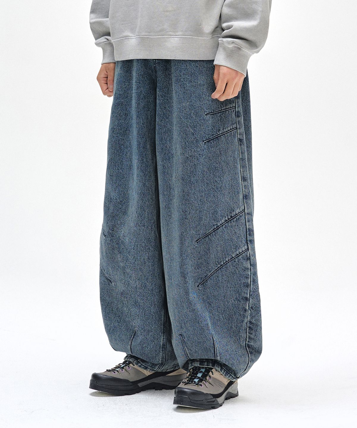 데케트(DECET) Balloon Wide Jeans DCPT055STNGRBlue