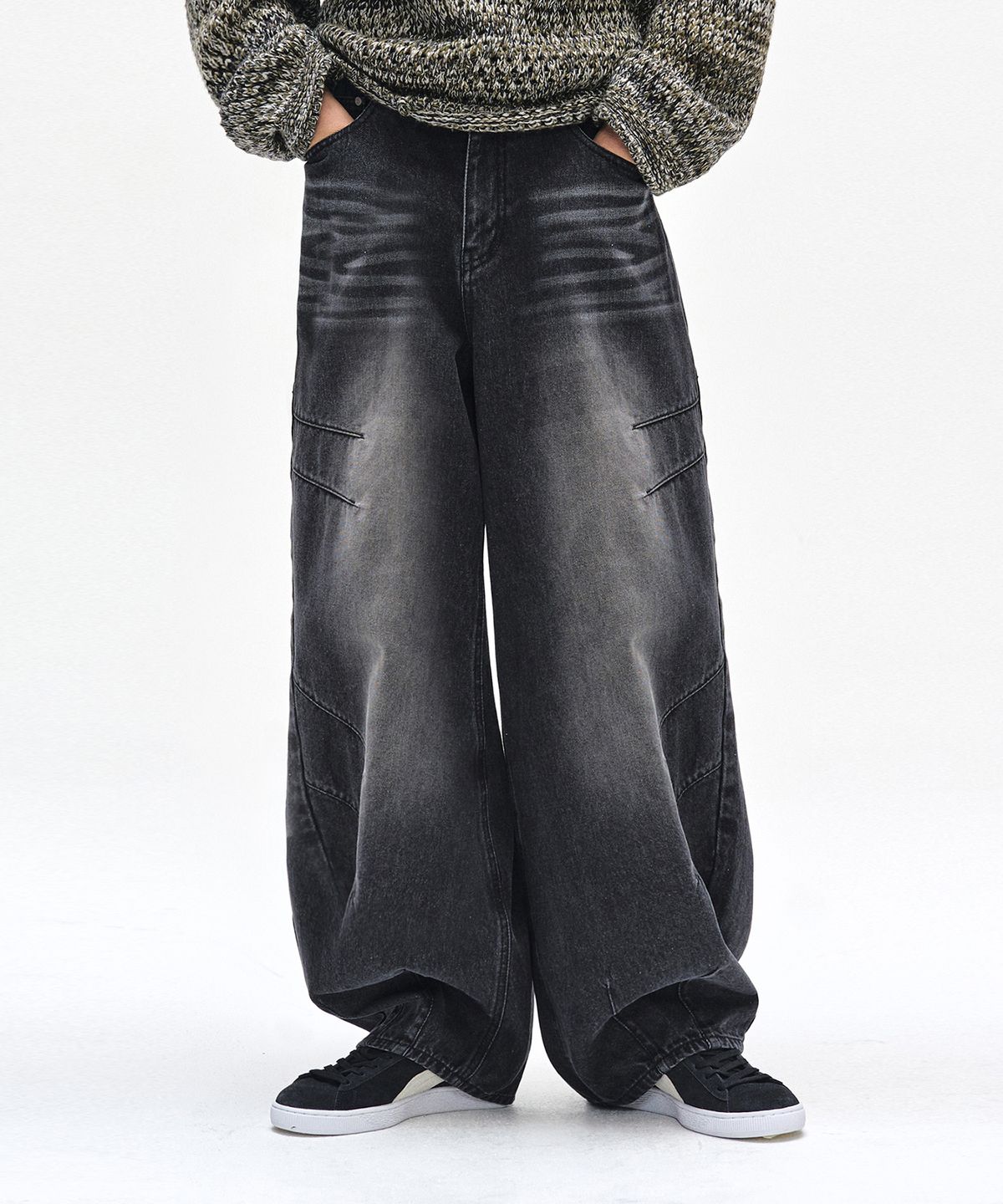 데케트(DECET) Balloon Wide Jeans DCPT055YLBlackB