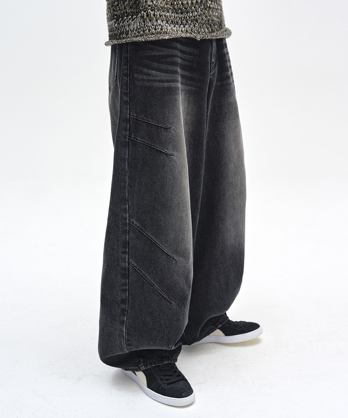 데케트(DECET) Balloon Wide Jeans DCPT055YLBlackB