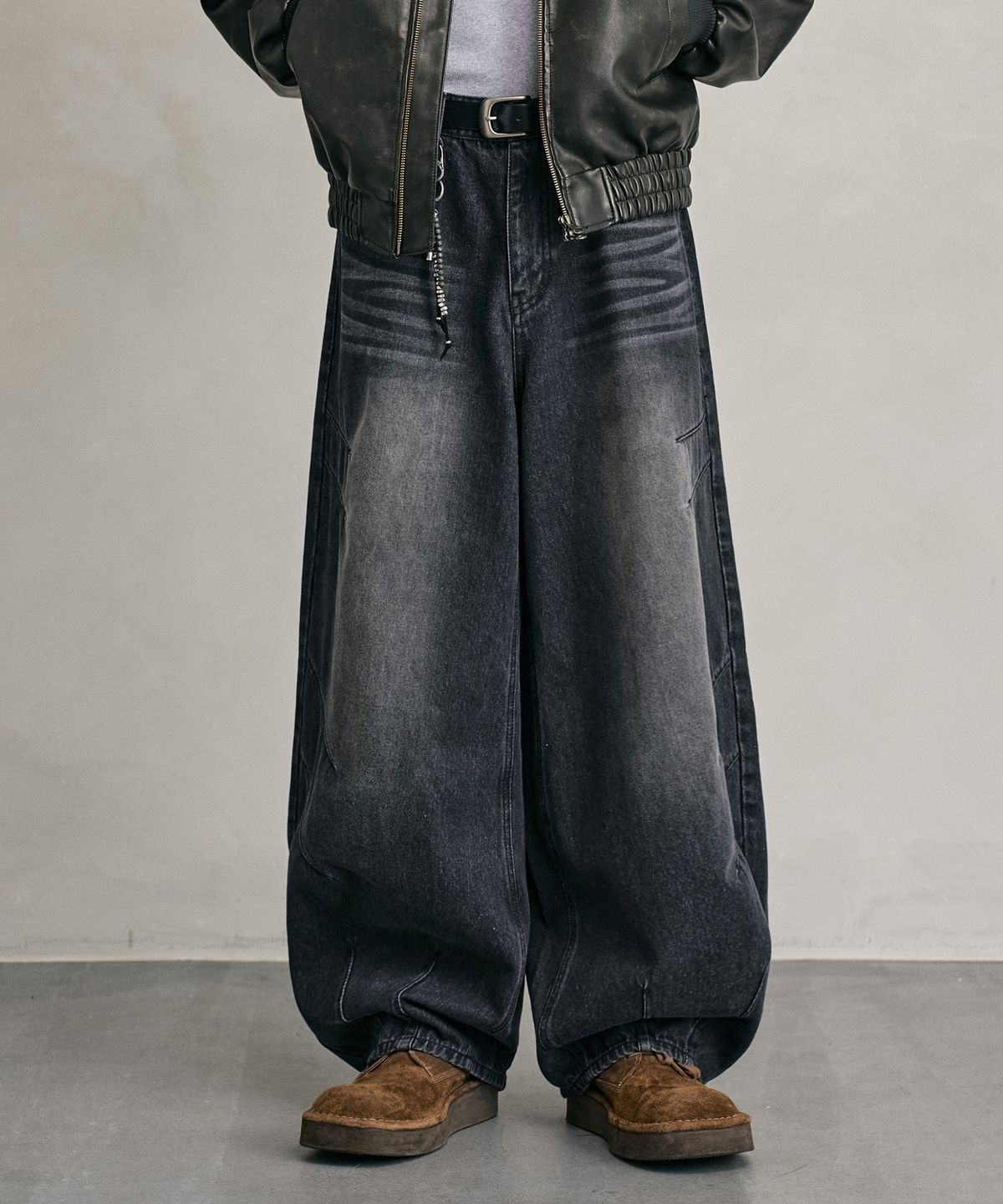 데케트(DECET) Balloon Wide Jeans DCPT055YLBlackB