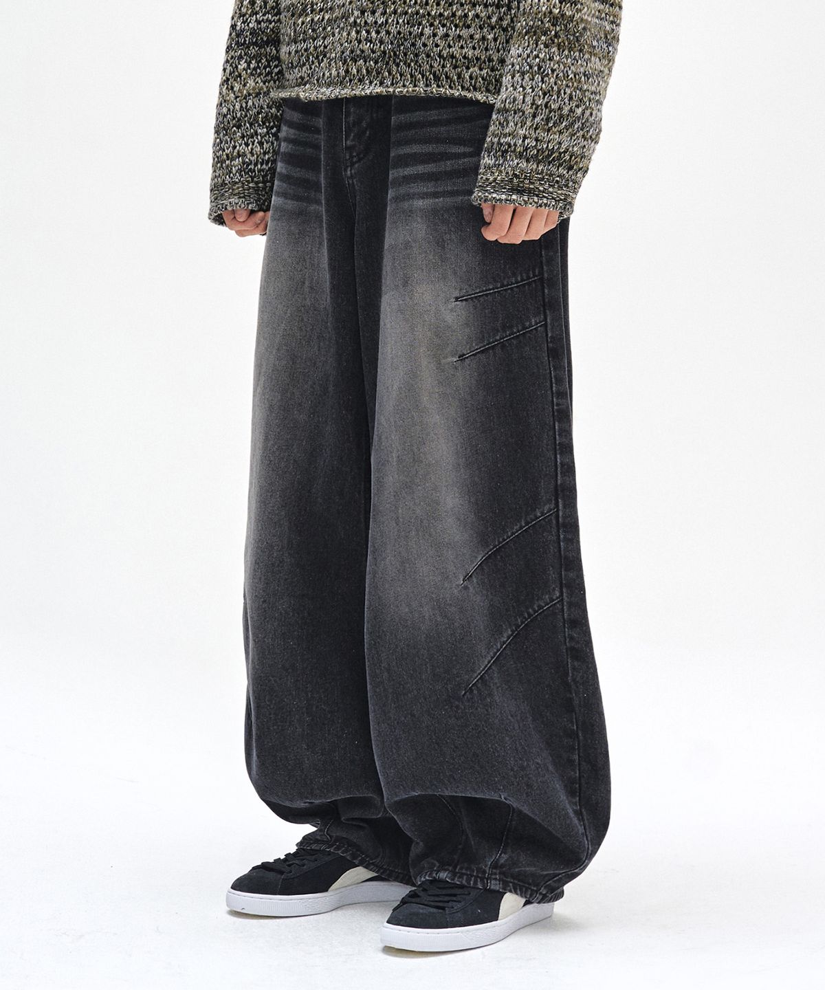 데케트(DECET) Balloon Wide Jeans DCPT055YLBlackB