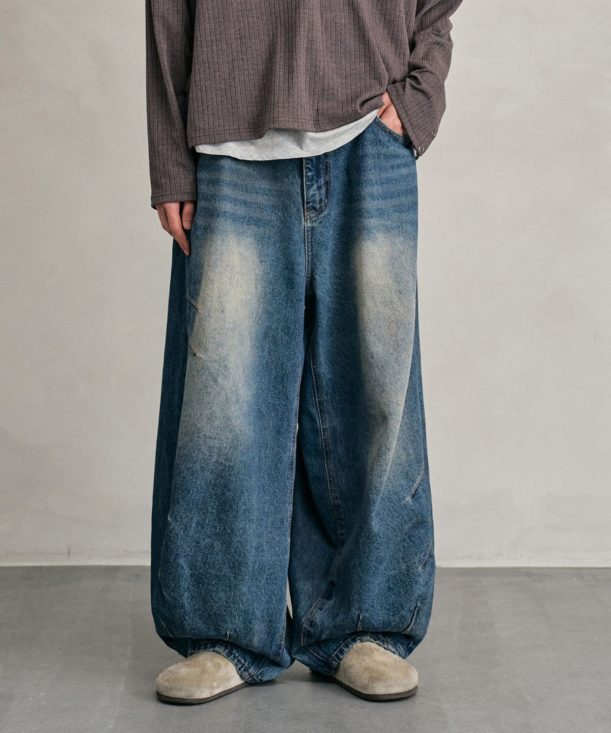 데케트(DECET) Balloon Wide Jeans DCPT055YLBlueB