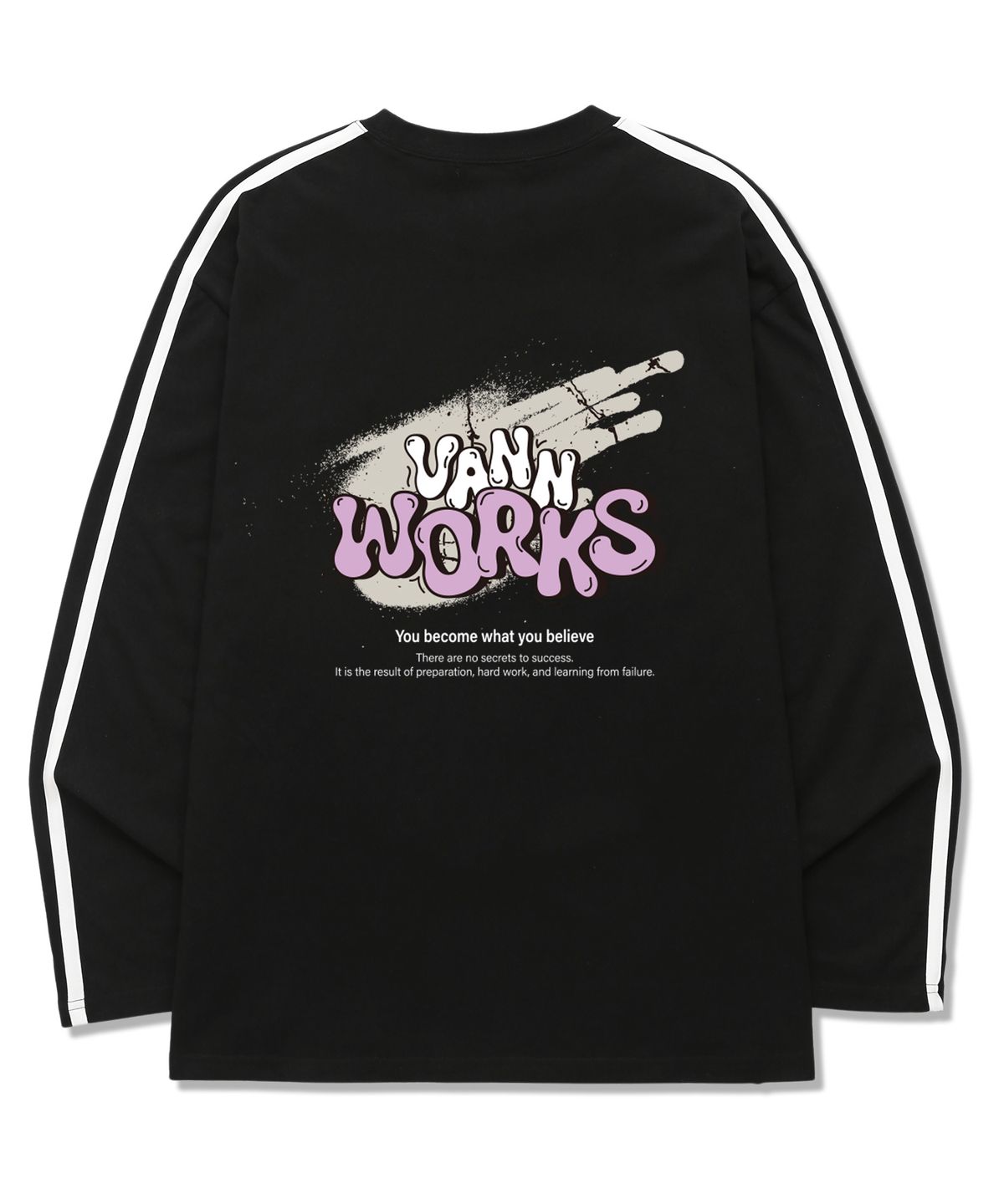 밴웍스(VANNWORKS) Gravity Logo 소매 테잎 롱슬리브 (VLS0063) 블랙