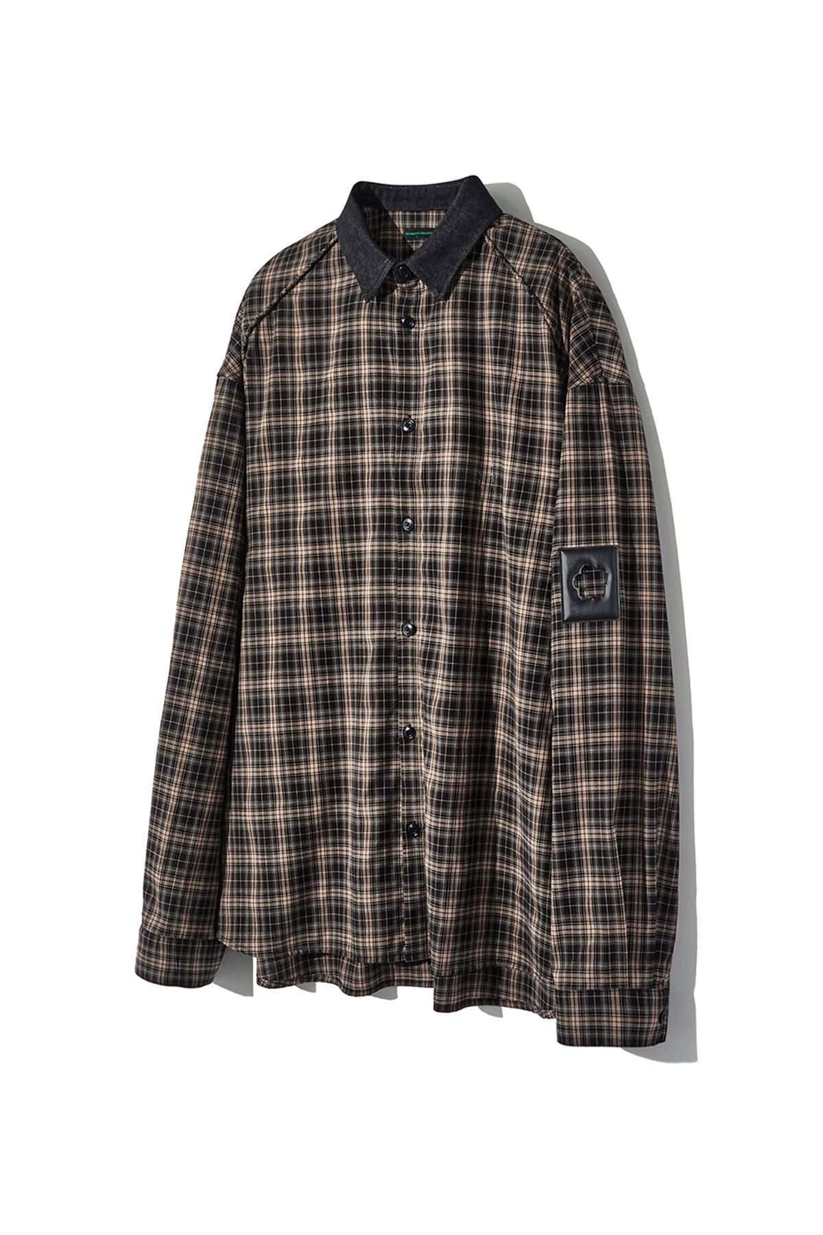 더 아이덴티티 프로젝트(THE IDENTITY PROJECT) Mixed overfit checkered shirt [tarmac]