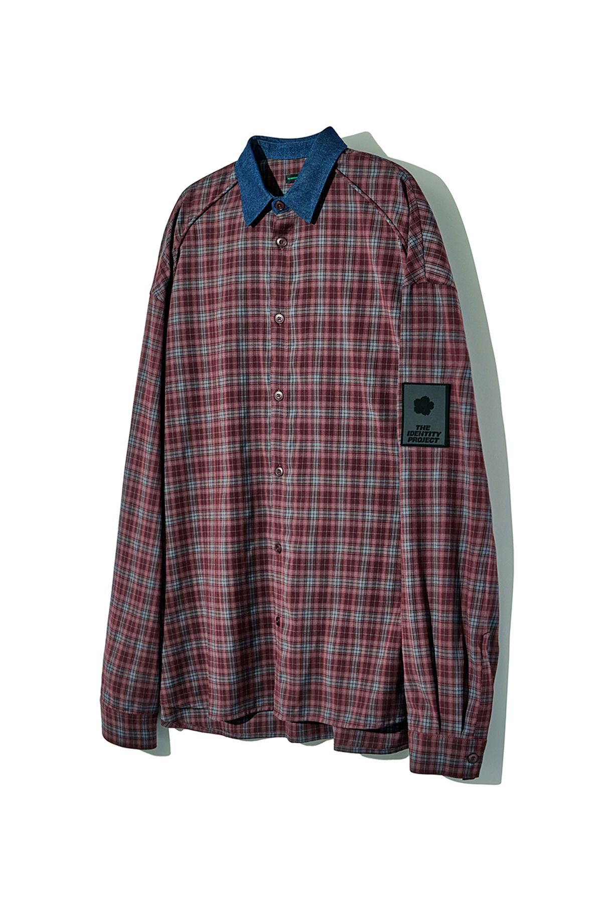 더 아이덴티티 프로젝트(THE IDENTITY PROJECT) Mixed overfit checkered shirt [wine]