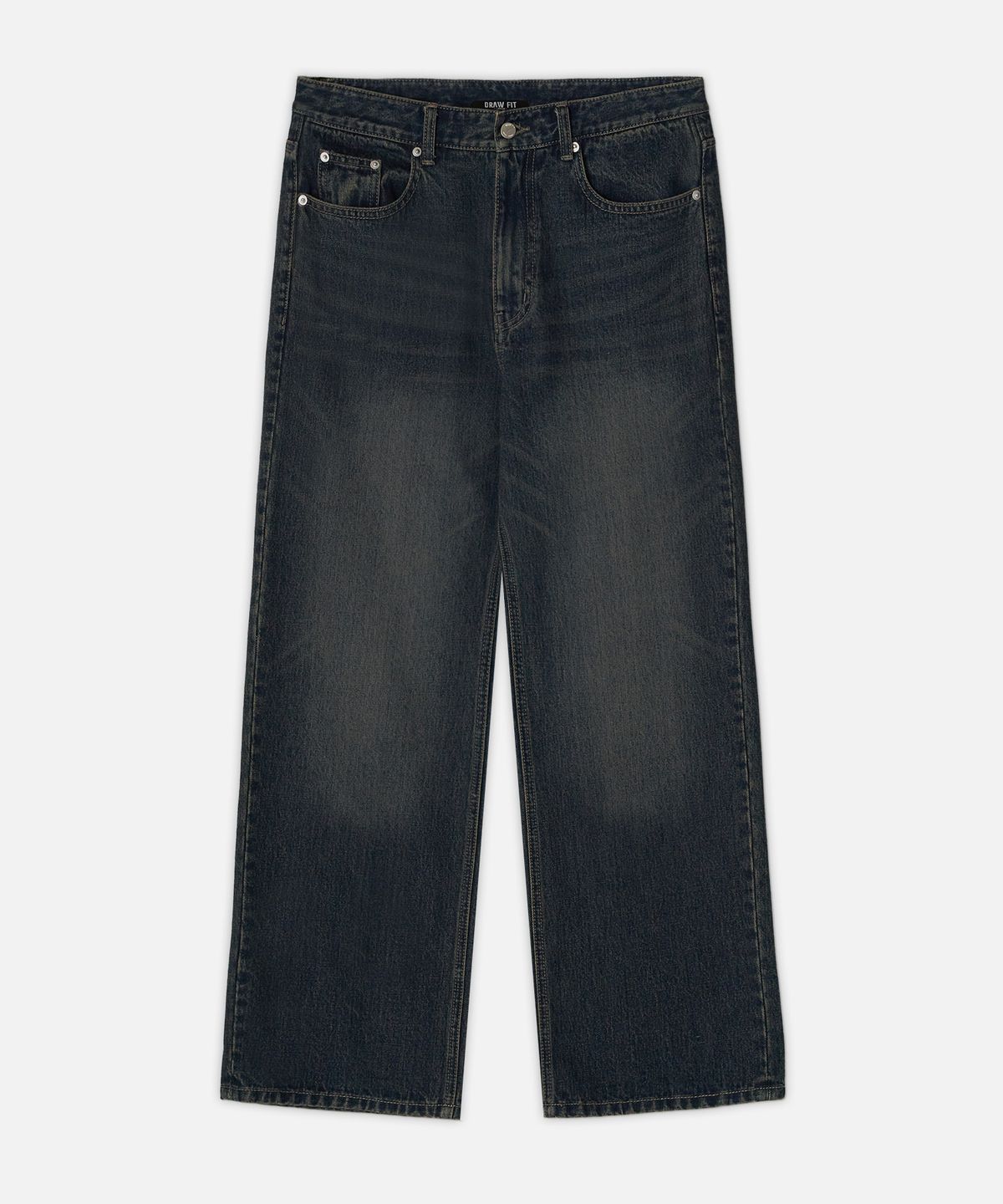 드로우핏(DRAW FIT) 콘트라스트 세미 와이드 워싱 데님 팬츠 [RUSTY INDIGO]