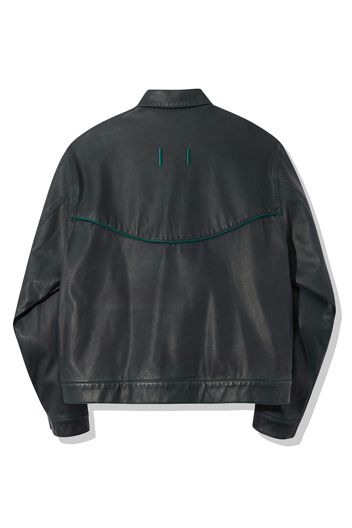 더 아이덴티티 프로젝트(THE IDENTITY PROJECT) SMILE washed leather jacket [faded green]