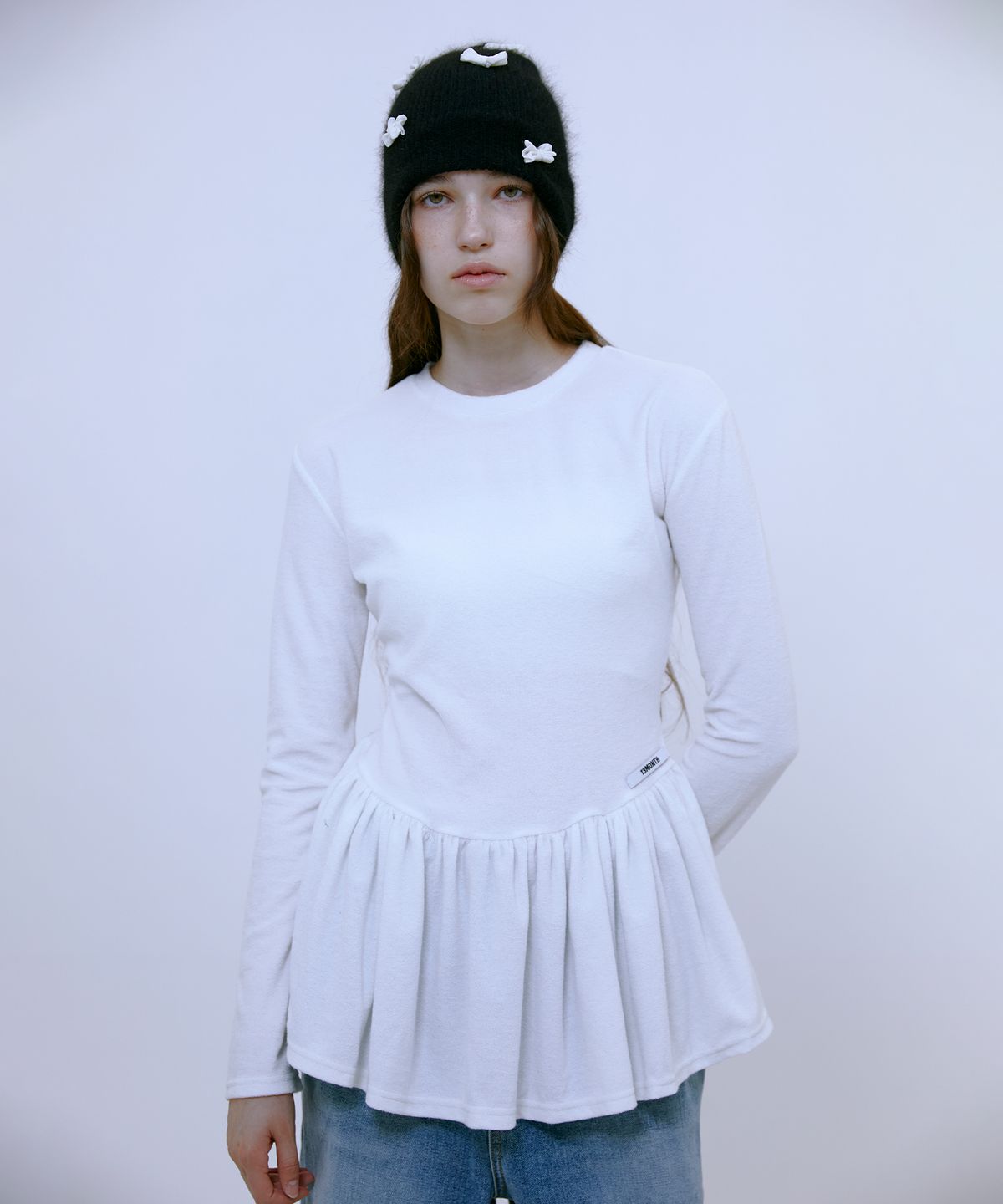 써틴먼스(13MONTH) Ribbon Mohair Beanie (BLACK)