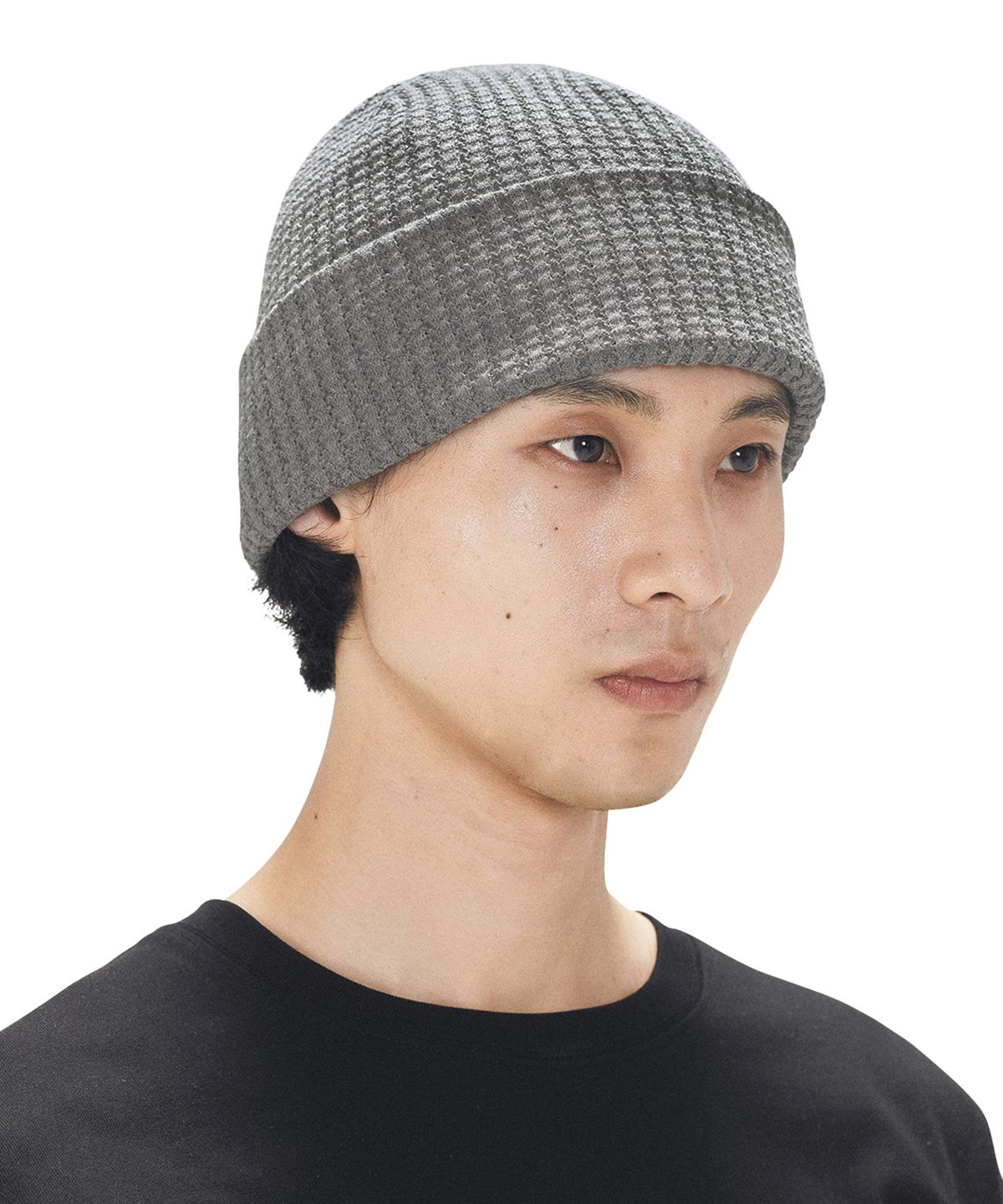 오픈야드(오와이)(OPENYARD(OY)) SMILE CUBE RIVET WAFFLE BEANIE - GREY