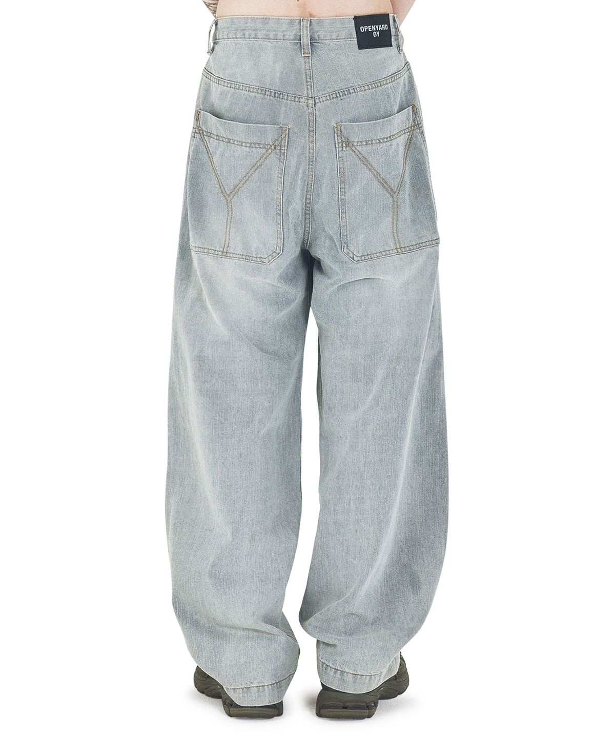 오픈야드(오와이)(OPENYARD(OY)) STITCHED WIDE VOLUME PANTS - LIGHT BLUE