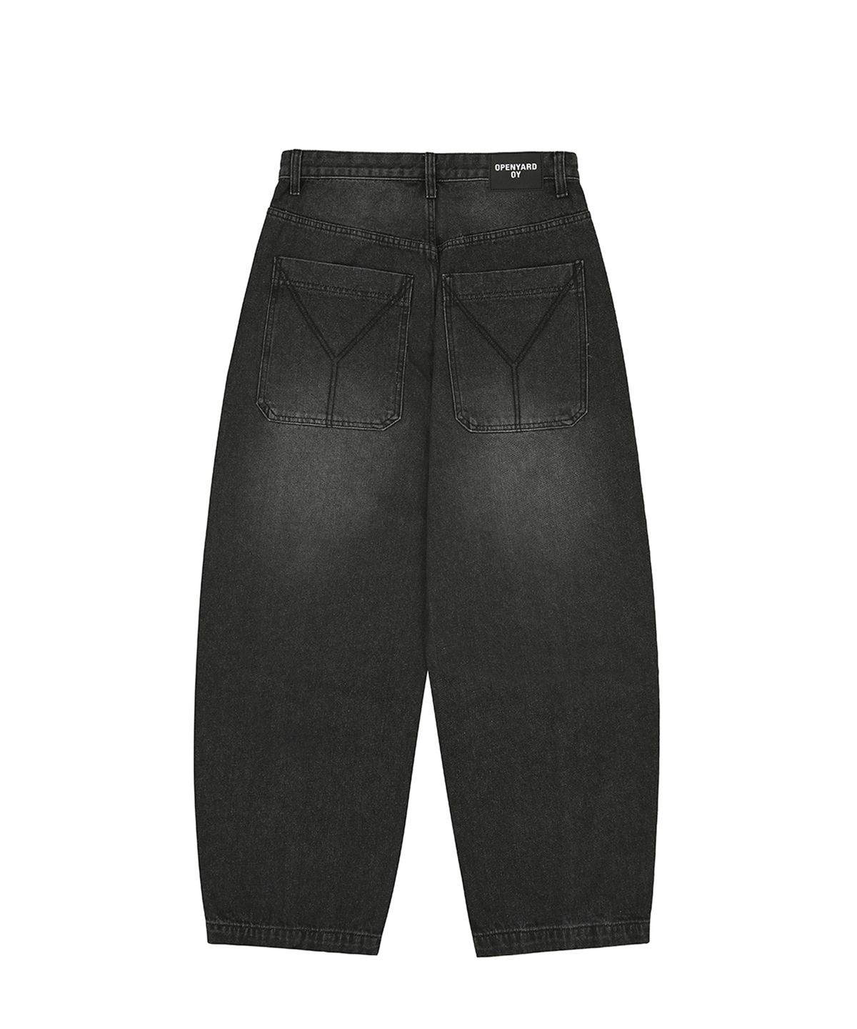 오픈야드(오와이)(OPENYARD(OY)) STITCHED WIDE VOLUME PANTS - BLACK
