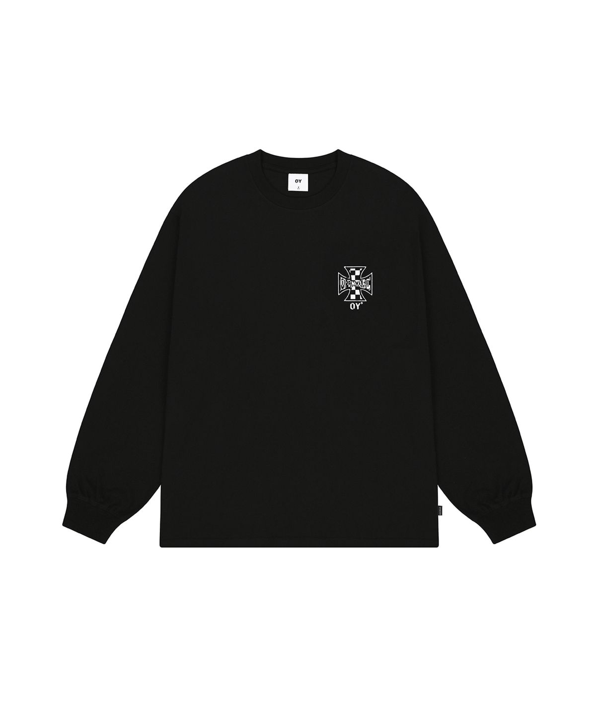 오픈야드(오와이)(OPENYARD(OY)) CHECK CROSS LONG SLEEVE - BLACK