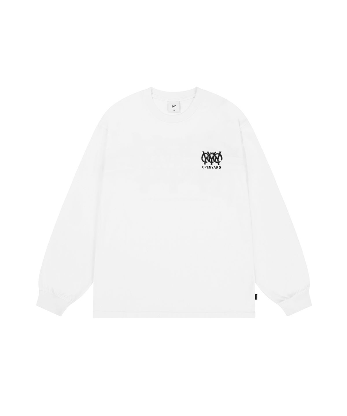오픈야드(오와이)(OPENYARD(OY)) TRIPLE LOGO BACK ZIPPER LONG SLEEVE - WHITE