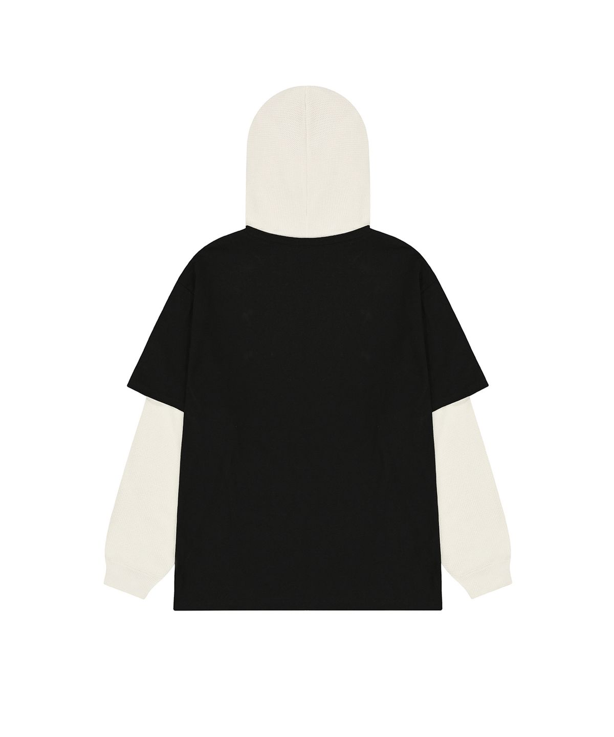 오픈야드(오와이)(OPENYARD(OY)) WAFFLE LAYERED HOODED LONG SLEEVE - BLACK
