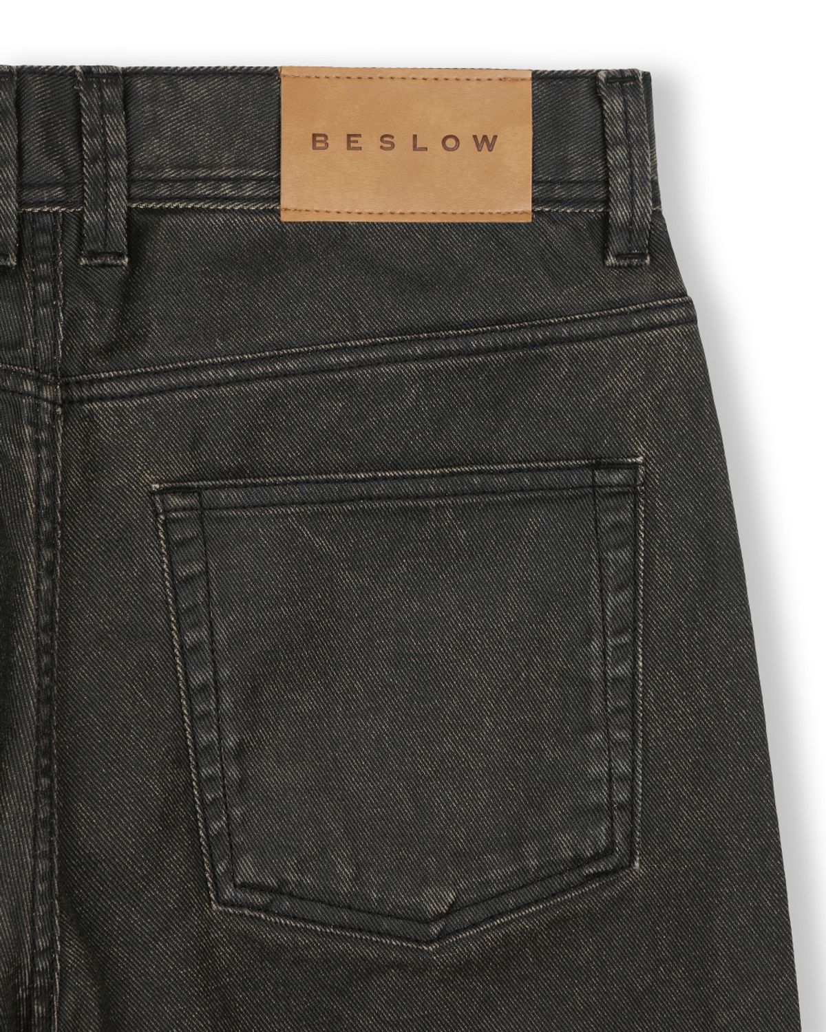 비슬로우(BESLOW) COATED DENIM PANTS BROWN BLACK