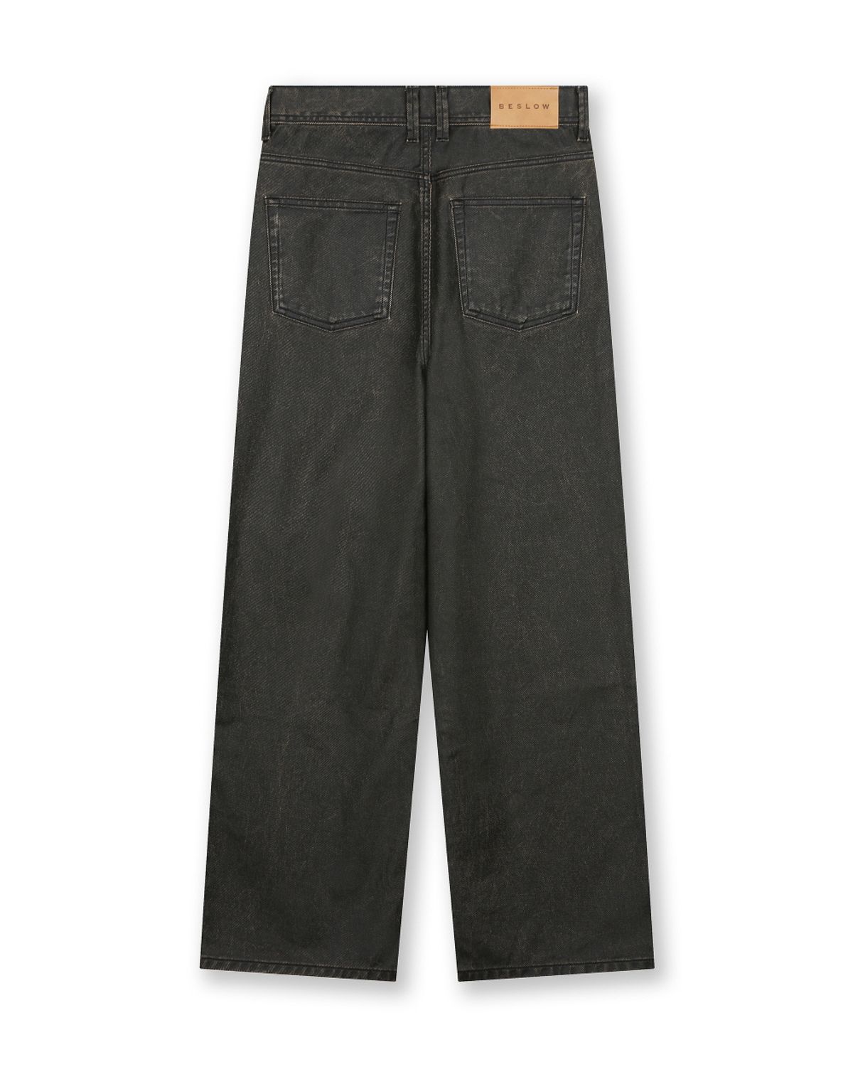 비슬로우(BESLOW) COATED DENIM PANTS BROWN BLACK