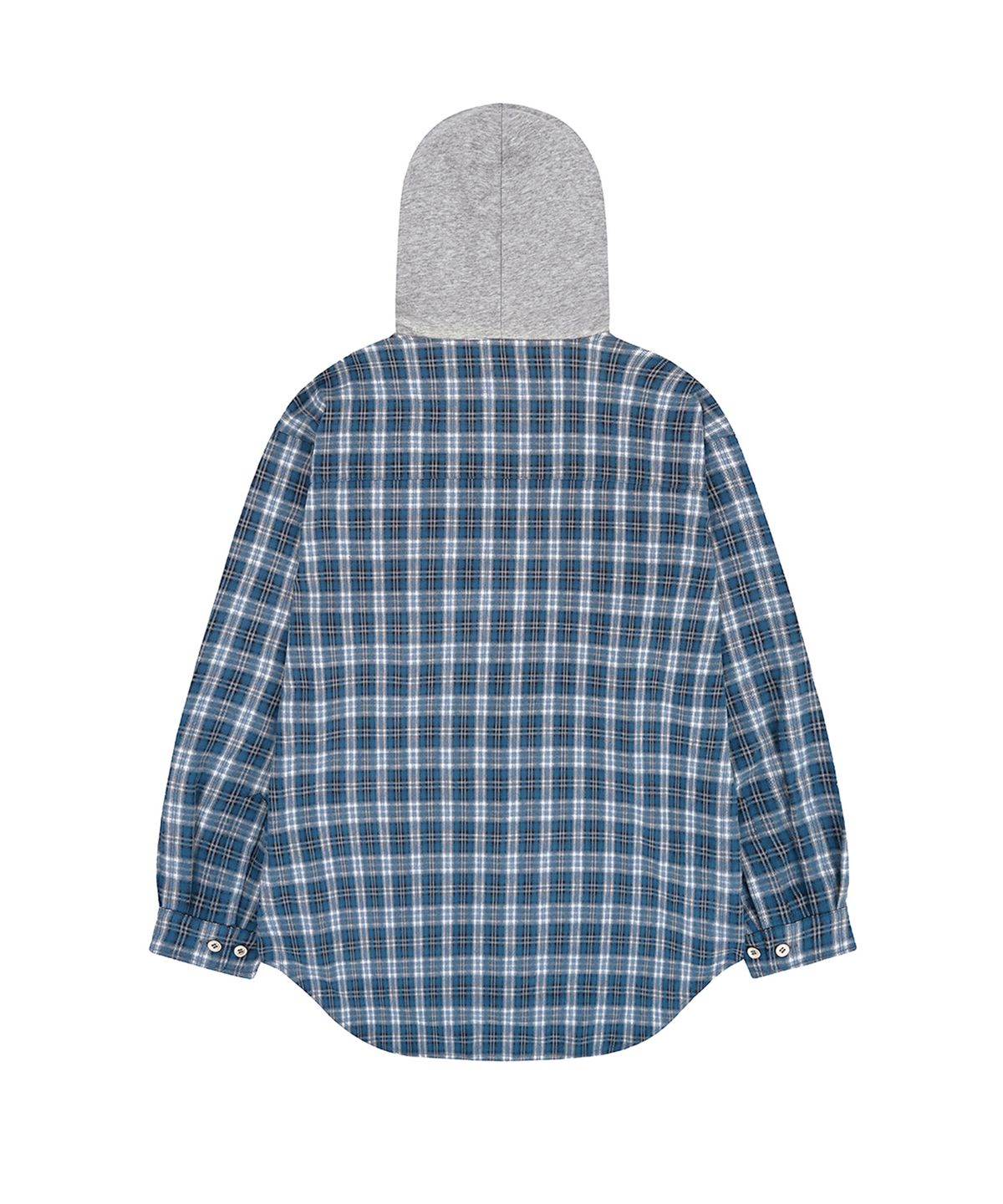 오픈야드(오와이)(OPENYARD(OY)) S.L CHECK ZIPPER HOODIE SHIRTS - BLUE