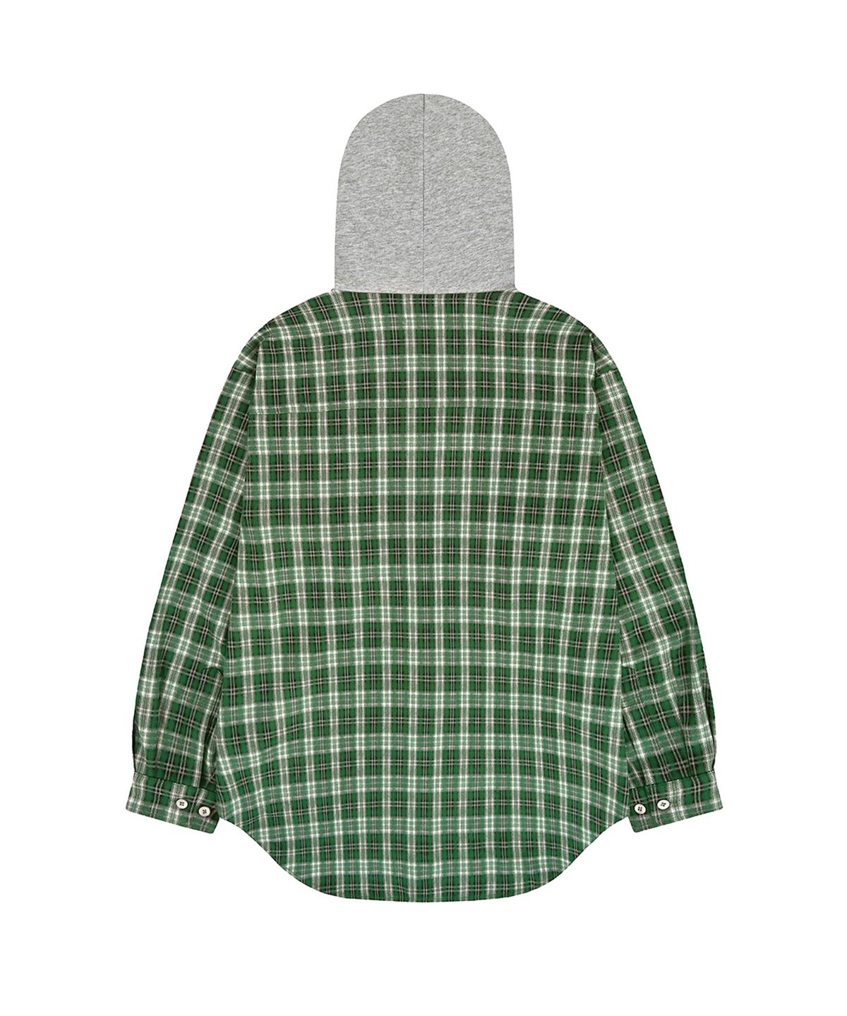 오픈야드(오와이)(OPENYARD(OY)) S.L CHECK ZIPPER HOODIE SHIRTS - GREEN