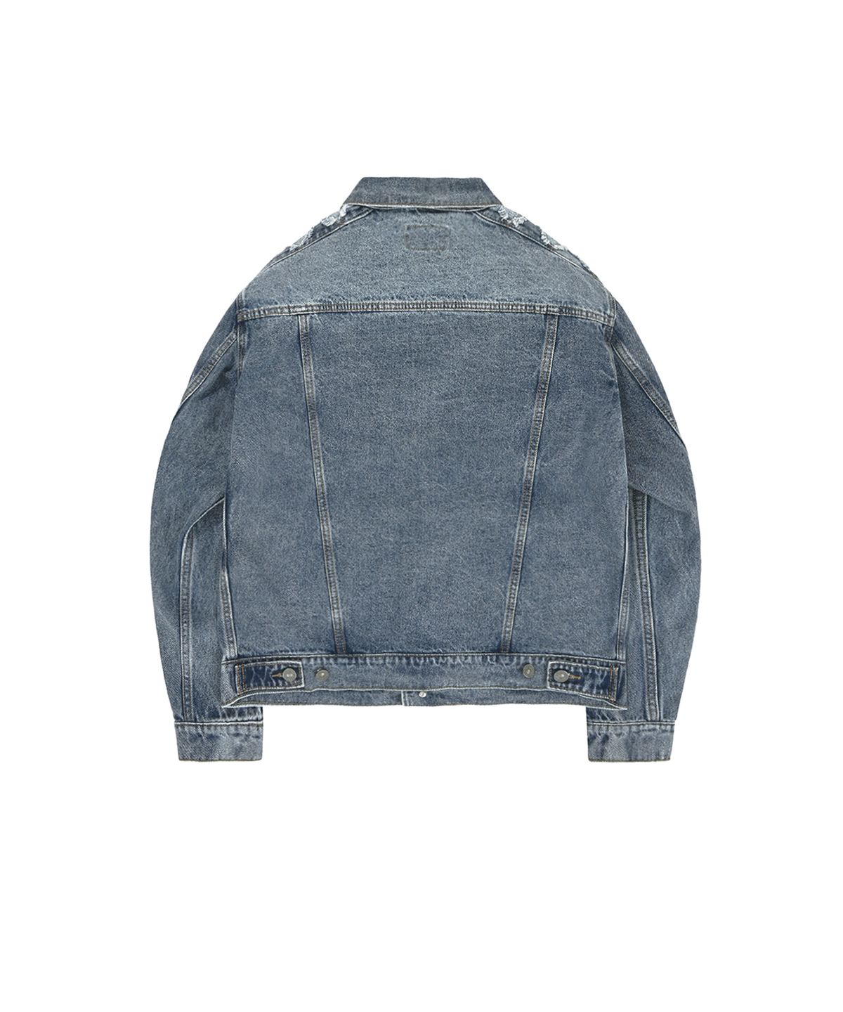오픈야드(오와이)(OPENYARD(OY)) DIAMOND CUTTING WASHED DENIM JACKET - BLUE