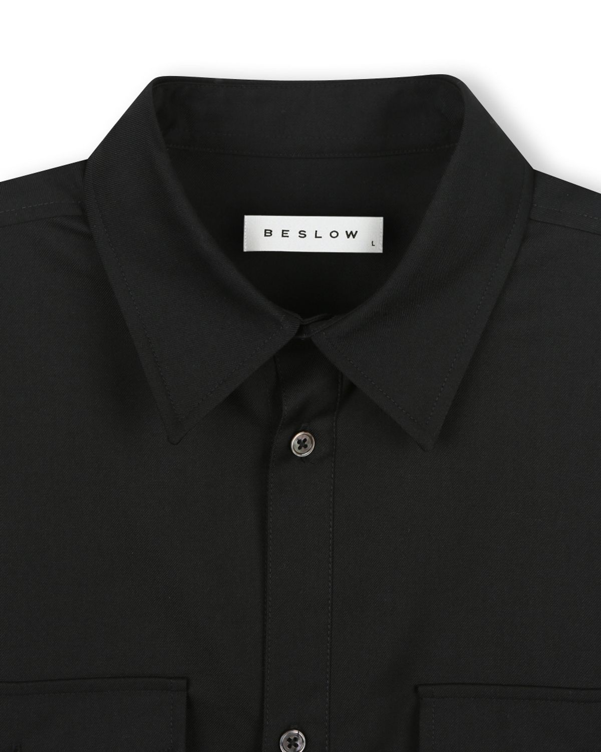 비슬로우(BESLOW) OVERSIZED MILITARY SHIRT BLACK
