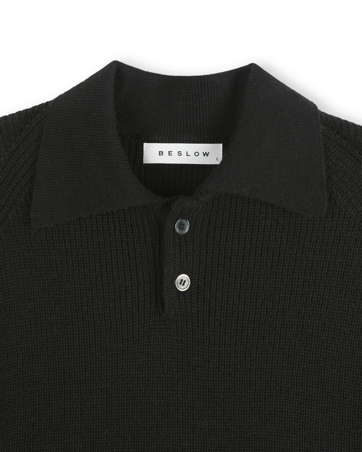 비슬로우(BESLOW) REGULAR FIT COLLAR KNIT BLACK