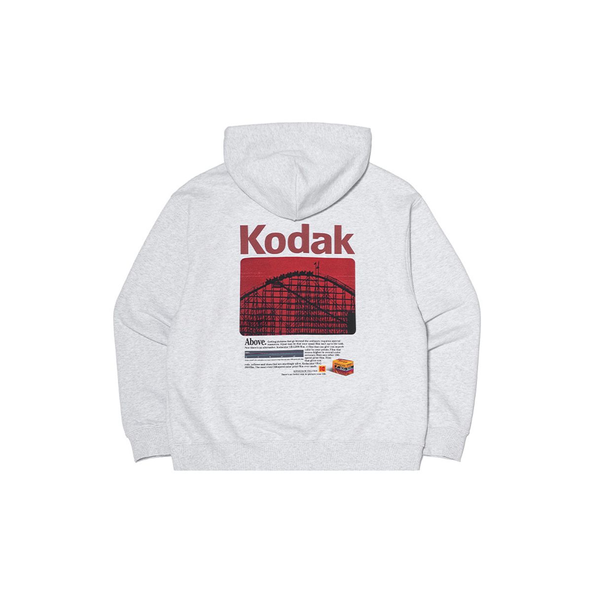 코닥(KODAK) 코다크롬 필름 그래픽 반집업 후드 WHITE MELANGE