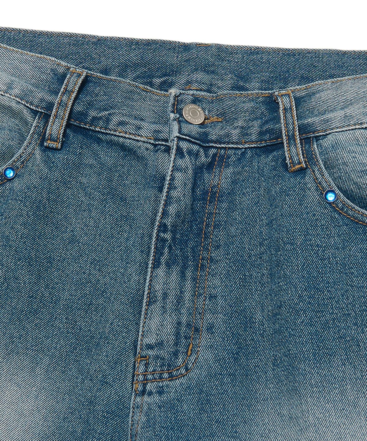 위캔더스(WKNDRS) SIDE STUDDED PANTS (L.DENIM)