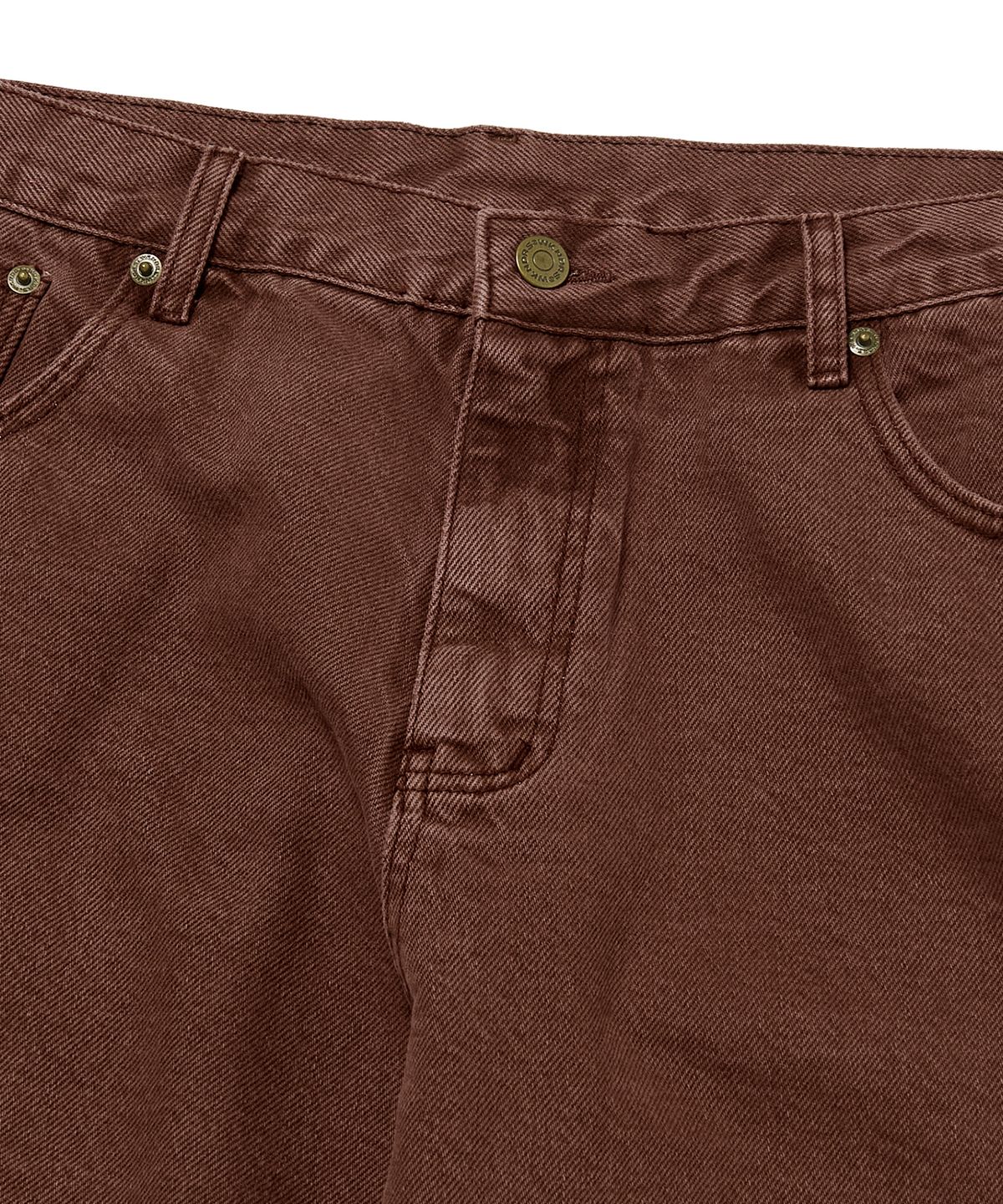 위캔더스(WKNDRS) PIERROT DENIM PANTS (BURGUNDY)