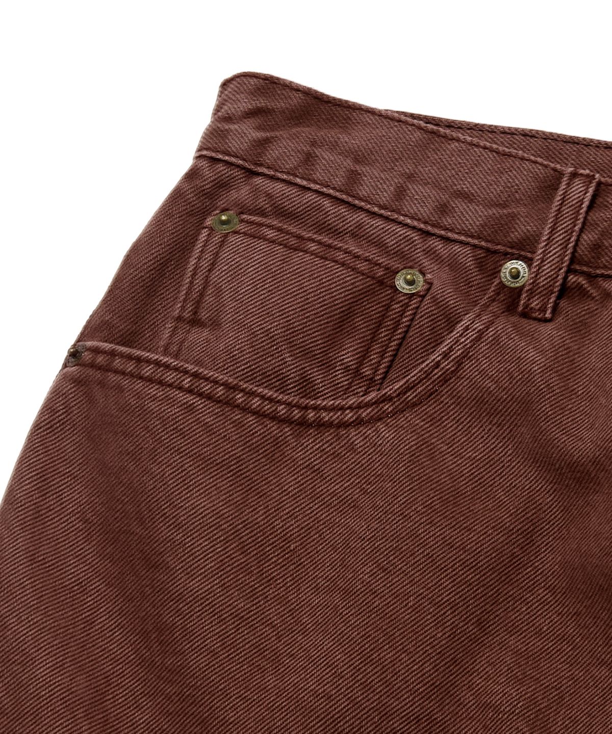 위캔더스(WKNDRS) PIERROT DENIM PANTS (BURGUNDY)