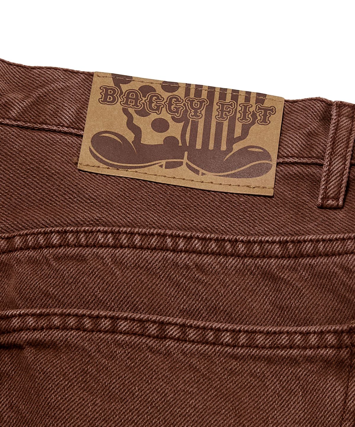 위캔더스(WKNDRS) PIERROT DENIM PANTS (BURGUNDY)