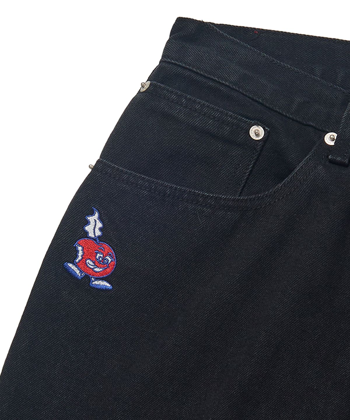 위캔더스(WKNDRS) APPLE DENIM PANTS (BLACK)