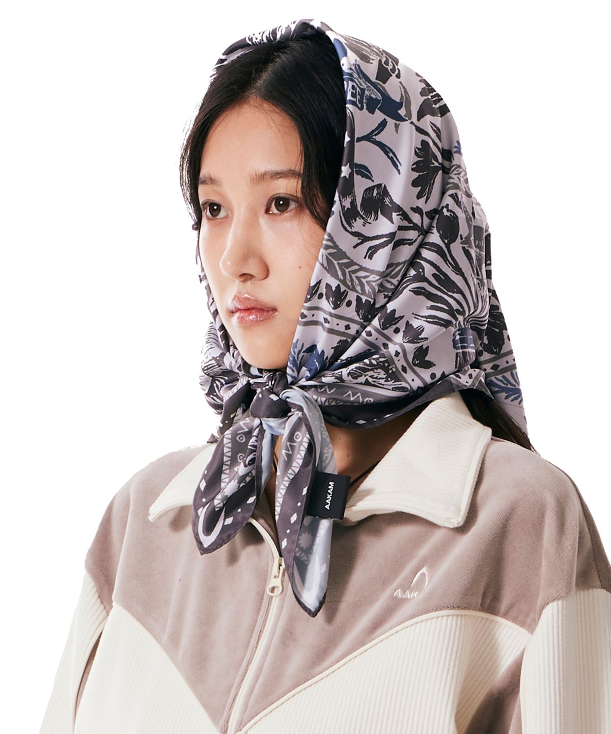 아캄(AAKAM) Western Eagle Printed Scarf (Sky Blue)