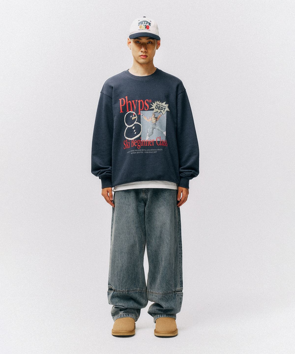 피지컬 디파트먼트(PHYSICAL DEPARTMENT) 스키 비기너 클래스 크루넥_빈티지 네이비