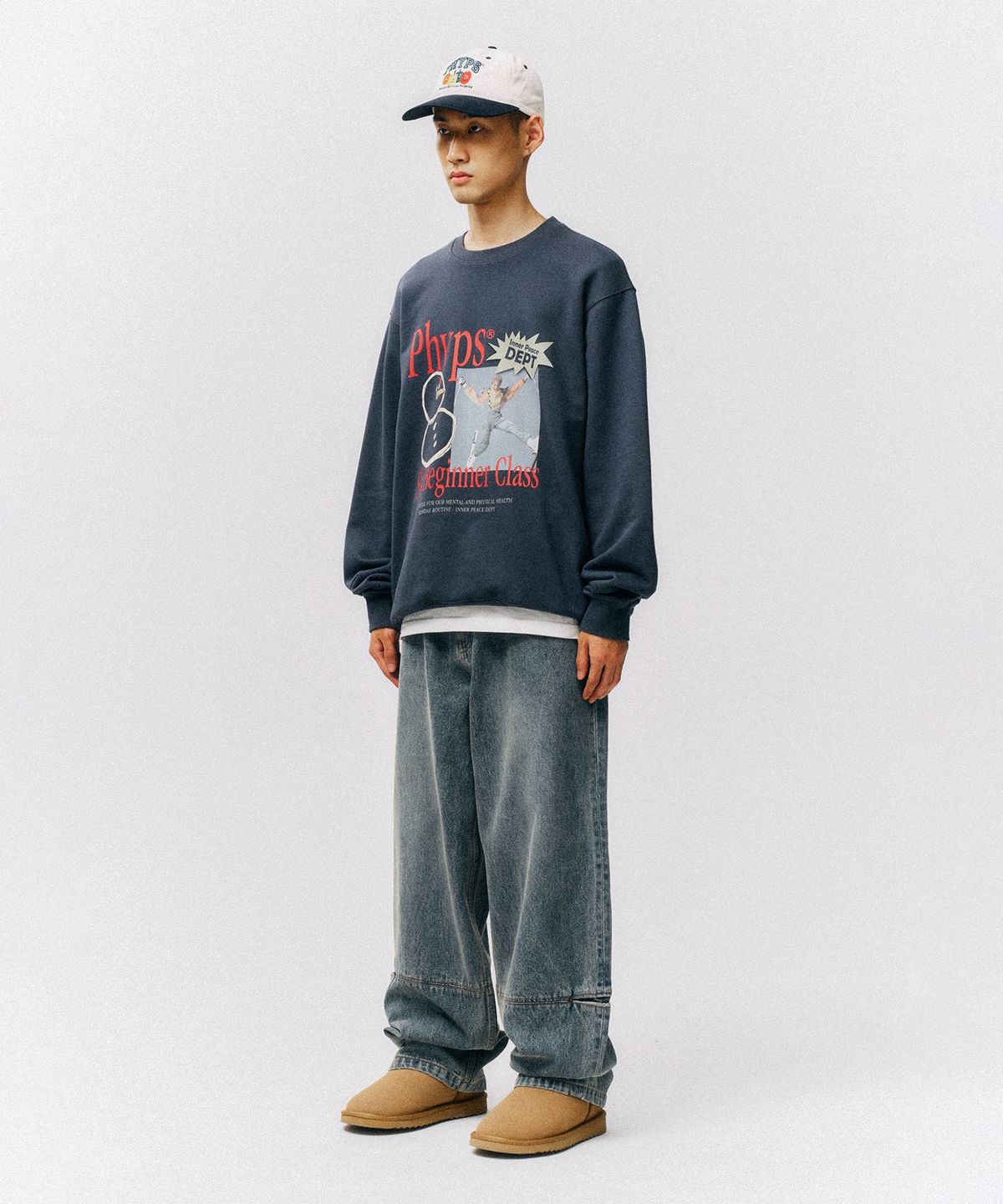 피지컬 디파트먼트(PHYSICAL DEPARTMENT) 스키 비기너 클래스 크루넥_빈티지 네이비