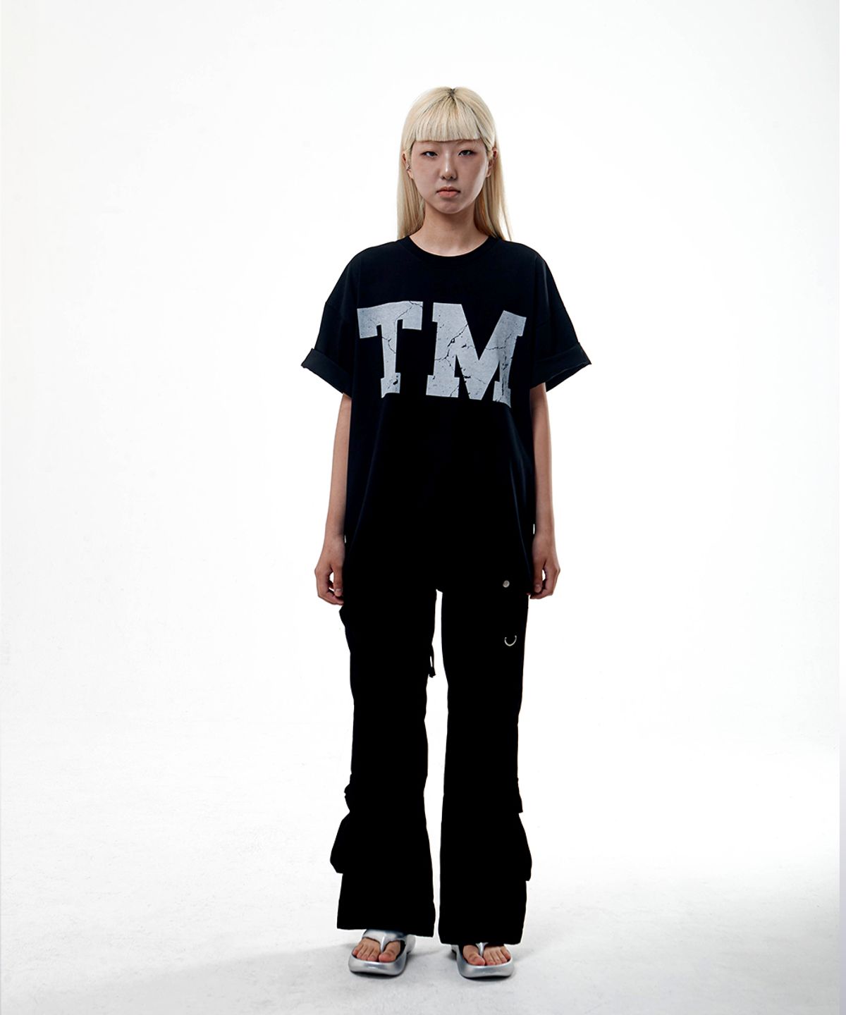 땡스메시아(THANKS MESSIA) TM CRACK TSHIRT-BLACK
