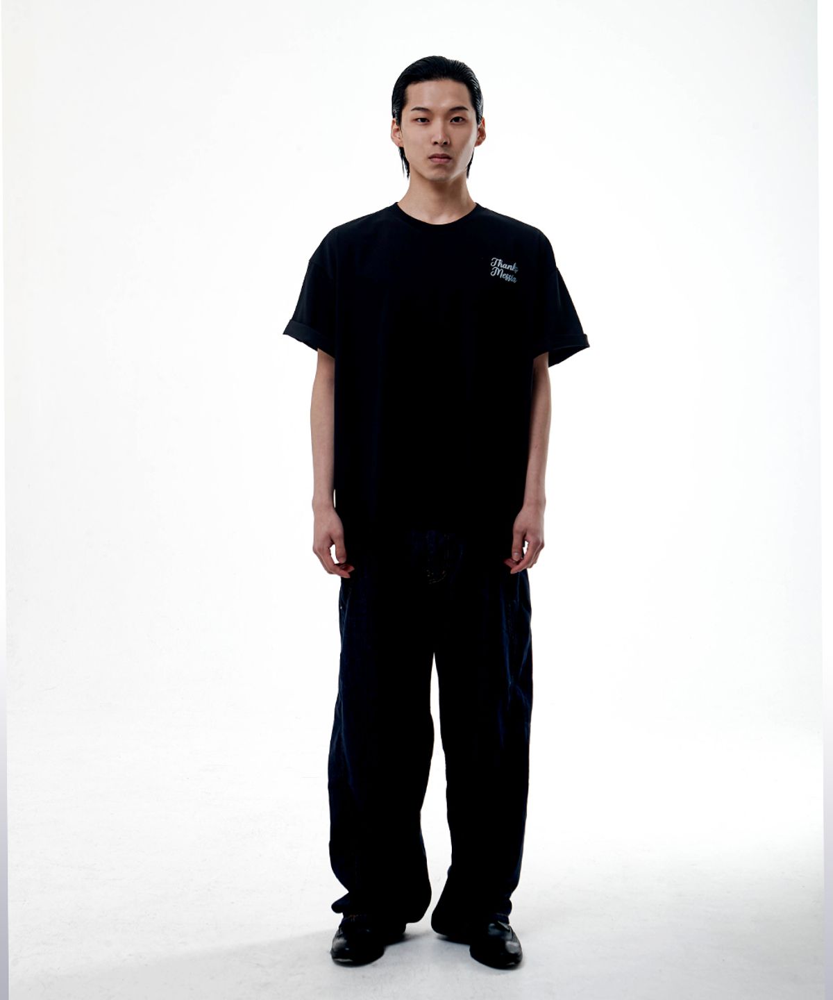 땡스메시아(THANKS MESSIA) HANDWRITTEN COWBOY TSHIRT-BLACK