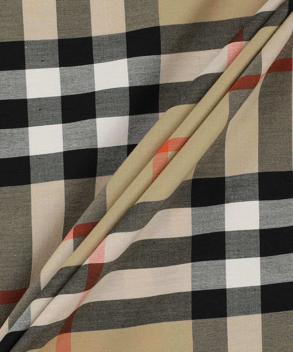 MUSINSA | BURBERRY Check Cotton Regular Fit Shirt - Sand / 8087634