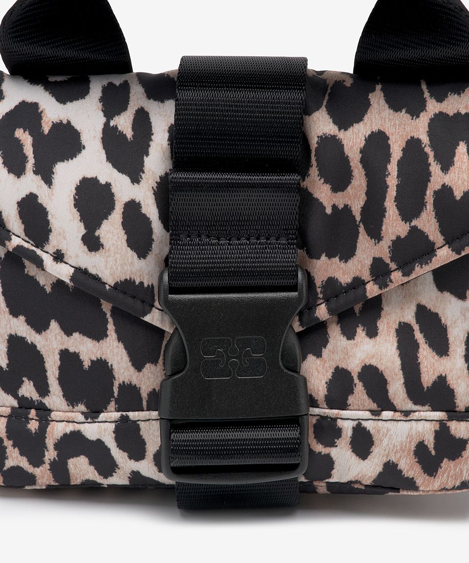 MUSINSA | GANNI Mini Recycle Tech Crossbody Bag - Leopard / A5640943