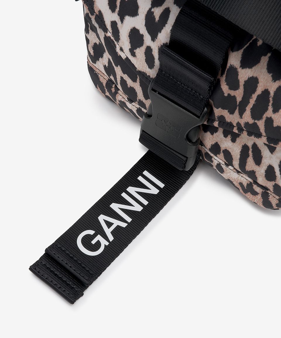 MUSINSA | GANNI Mini Recycle Tech Crossbody Bag - Leopard / A5640943