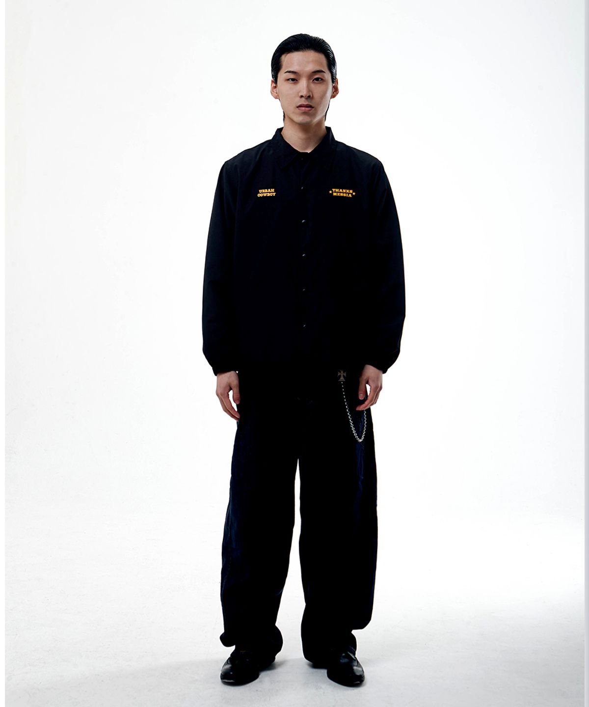 땡스메시아(THANKS MESSIA) GO RODEO COACH JACKET-BLACK