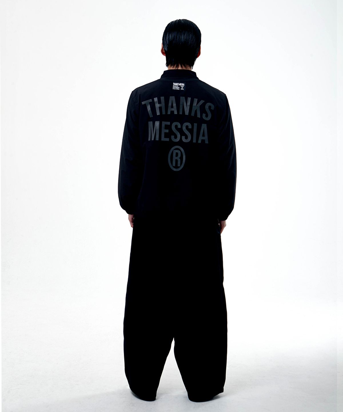 땡스메시아(THANKS MESSIA) ARCH LOGO COACH JACKET-BLACK