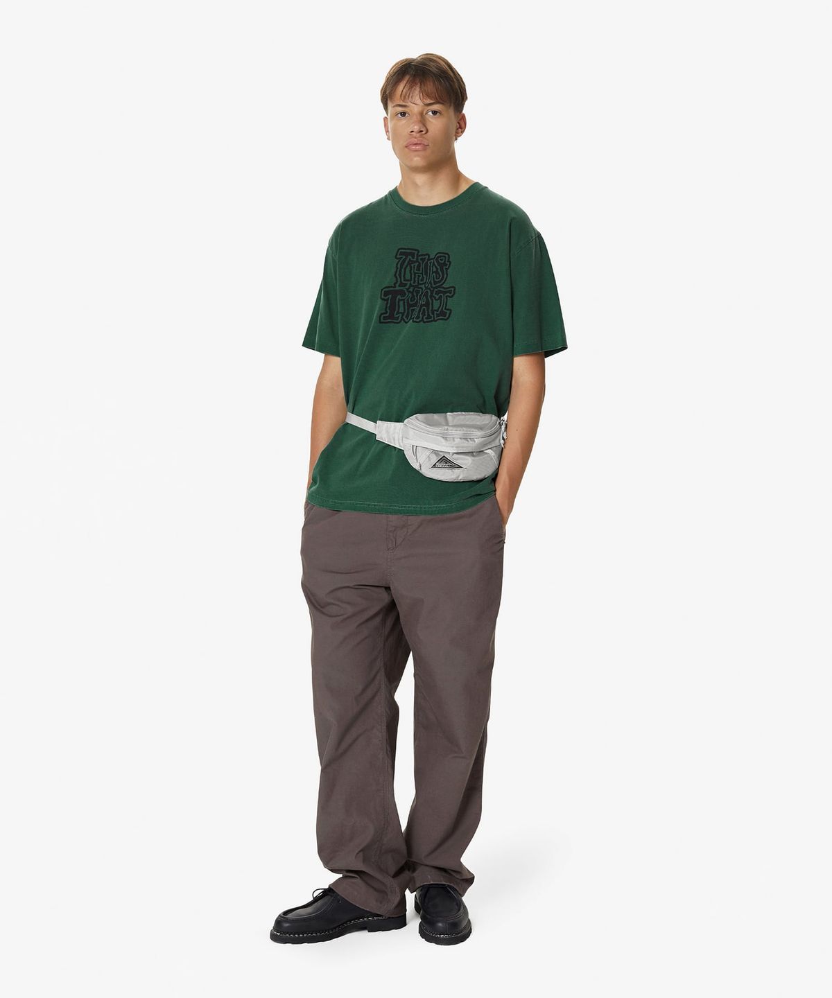 디스이즈네버댓(THISISNEVERTHAT) Washed Nylon Waist Bag Cream